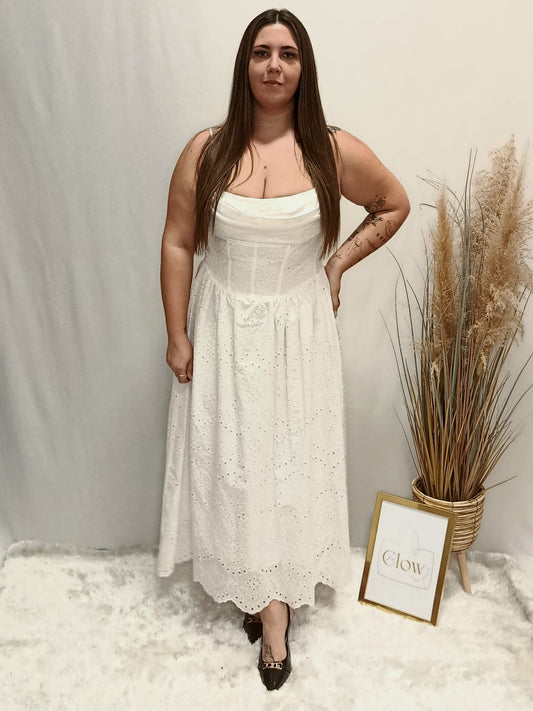 VESTIDO MAXI BORDADO INGLÊS